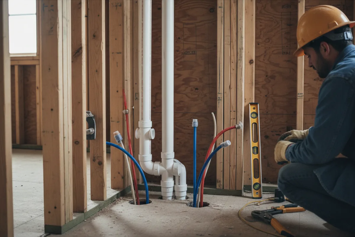 Drain and supply rough-in during Leak Detection in Glenfield